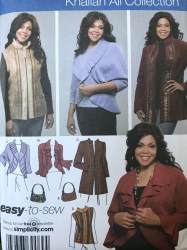 4051 SIMPLICITY EASY KHALIAH ALI JACKET, VEST , HANDBAG PATTERN UNCUT  18w-24w or 26W-32W  choice